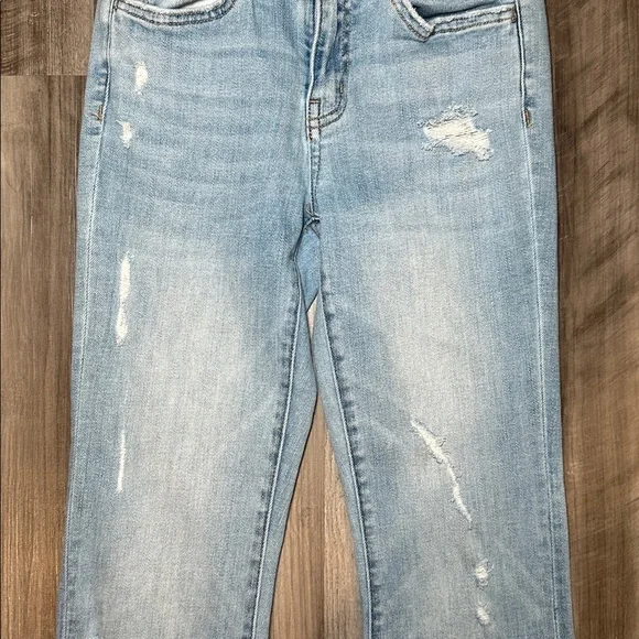 Flying Monkey Mid Rise Crop Kick Flare with Side Slit Jeans - 25 - Picture 5 of 7